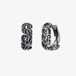 Maria e Luisa Jewels Orecchini Uomo | Orecchini In Argento<Orecchini squadrati piccoli in argento lavorato e brunito