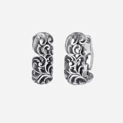 Maria e Luisa Jewels Orecchini Uomo | Orecchini In Argento<Orecchini squadrati piccoli in argento lavorato e brunito